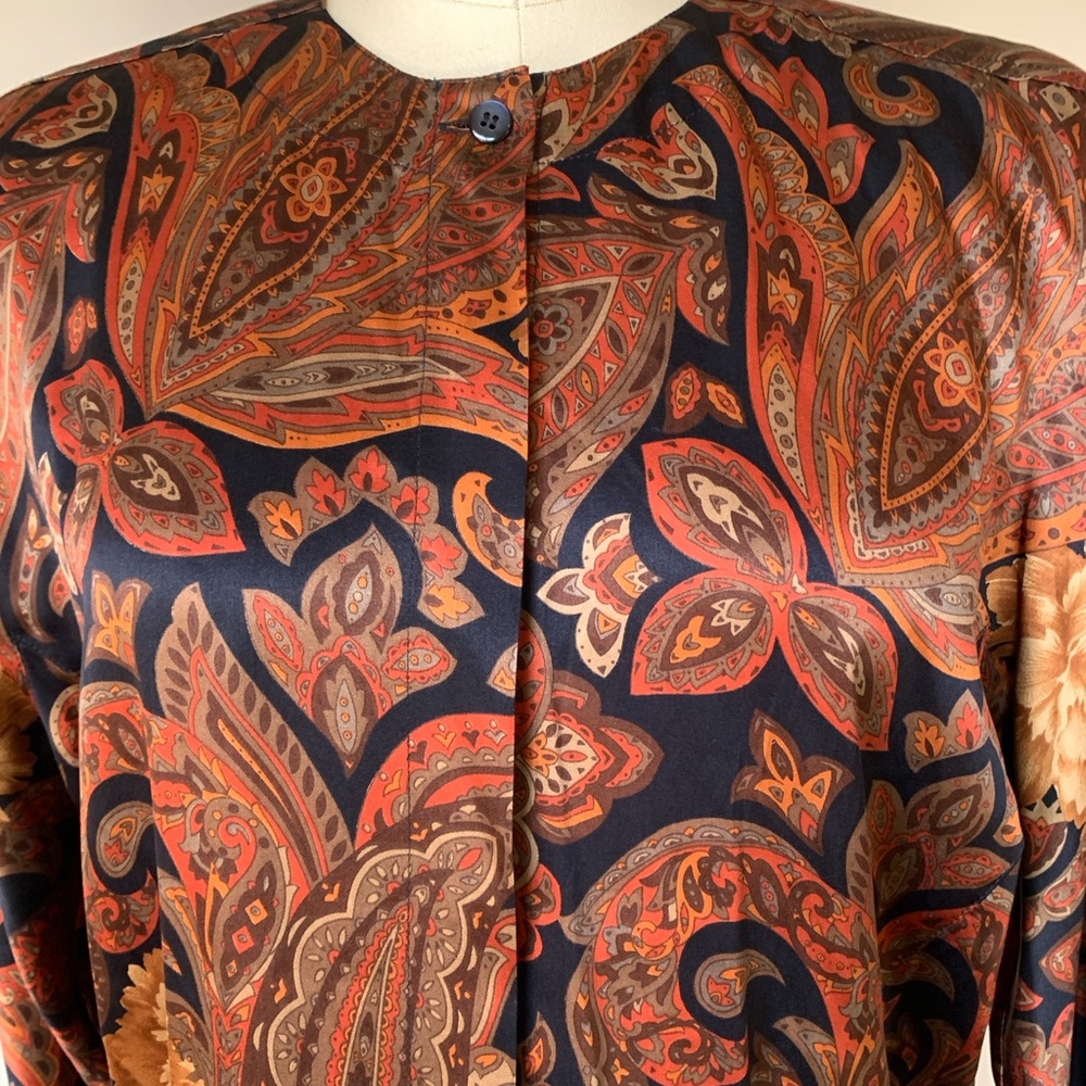 Escada Vintage 80’s Silk Multicolor Paisley Blouse